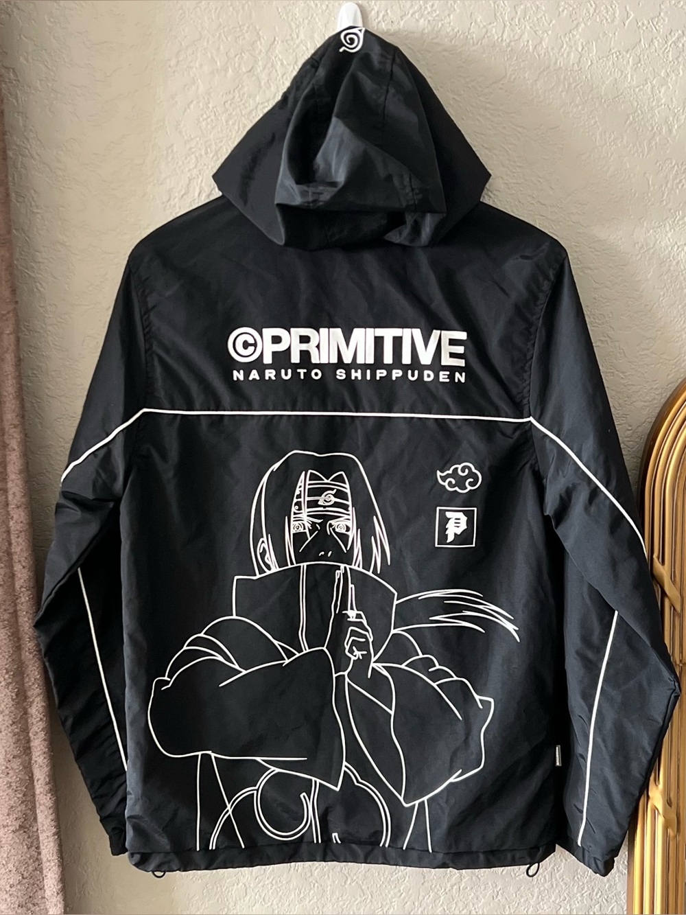 Primitive x Naruto Shippuden II Itachi Black Windbreaker Jacket